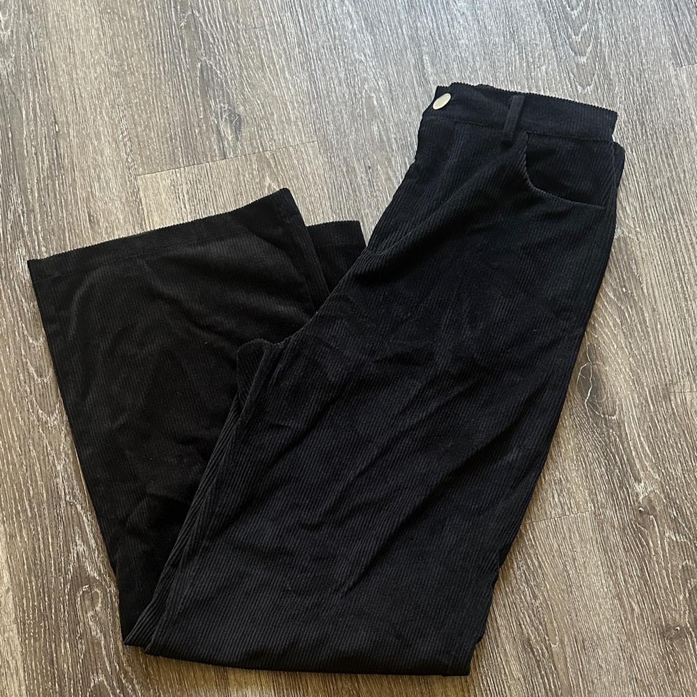 Black Wide Leg Corduroy Pants